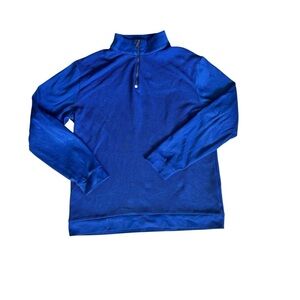 Bugatchi Men’s Blue Quarter Zip Pullover Long Sleeve Cotton Sweater Top XL C180